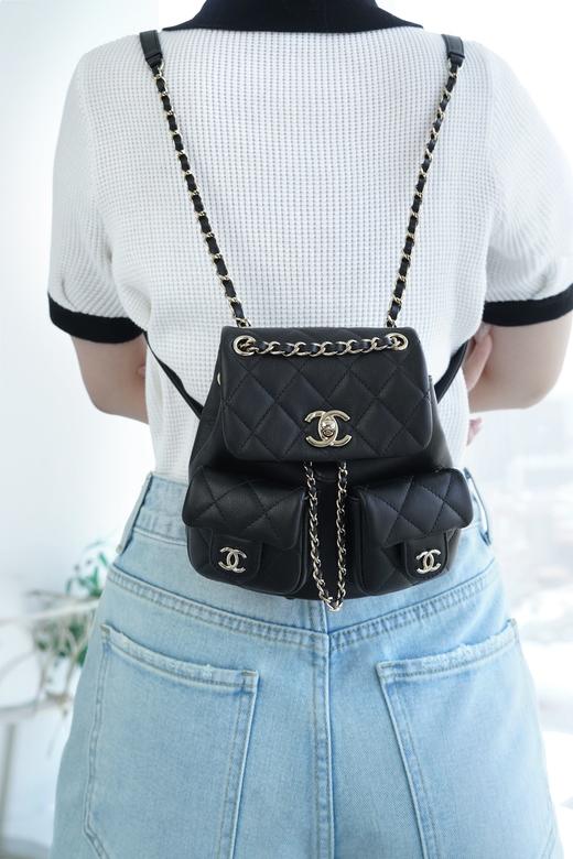 香奈儿- 23A新款  Duma双肩 光面牛皮  双尺寸 黑色（LZ） 商品图4