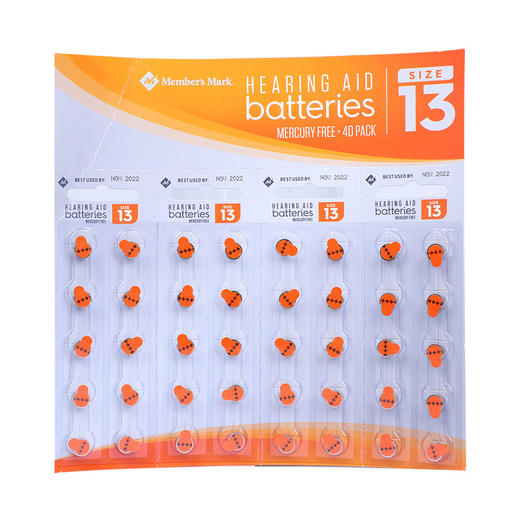 MM 山姆 助听器专用电池 size13 40粒装 商品图0