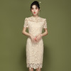 「自」全新升级【铂金会员358/天猫479/差价121】(90306)洛诗琳新中式国风水溶蕾丝连衣裙2025夏季气质改良旗袍裙 商品缩略图1