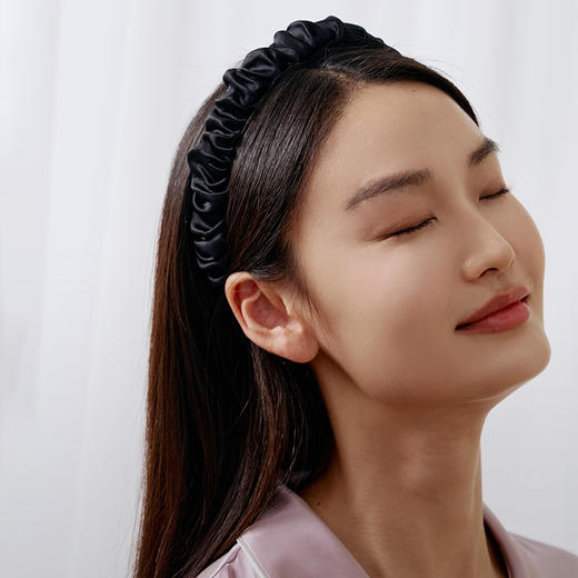 金三塔100%桑蚕丝发圈女简约柔软舒适弹力均码女士发箍真丝发绳  JXQ313 商品图3