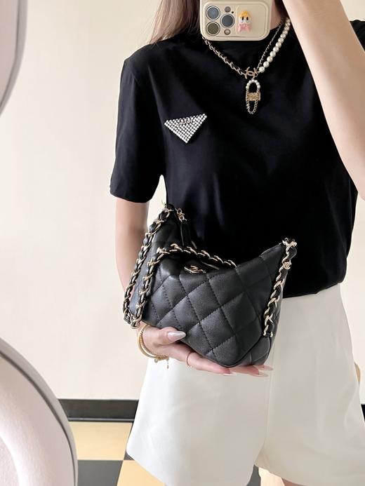 香奈儿 24P春夏 Hoho饺子腋下包 黑色小号（LZ） 商品图8