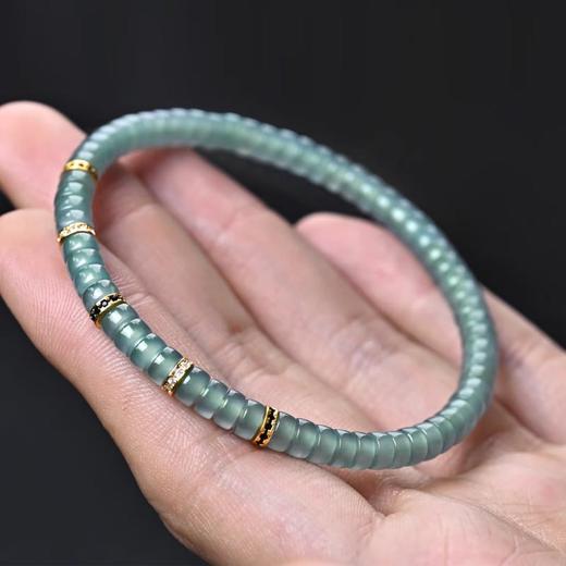 天青欲雨蓝冰翡翠精品手串5mm 商品图0