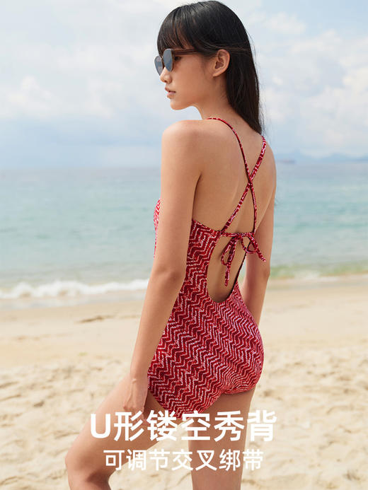 遐大胸泳衣女士2025新款大码高级感游泳馆保守遮肉美背连体游泳衣 商品图4