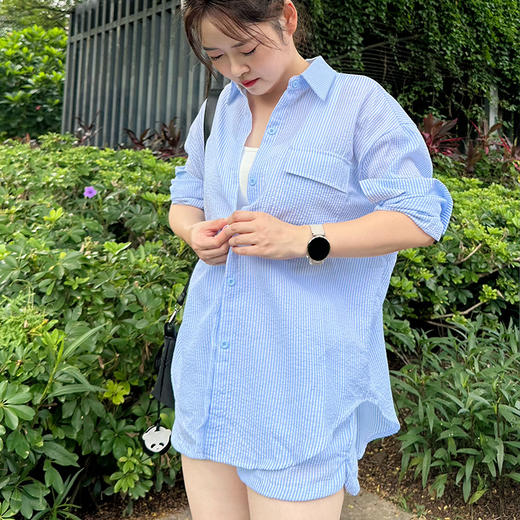 壁虎瑜伽【2507TZ388】条纹透气防晒套装【5天发货】 商品图3