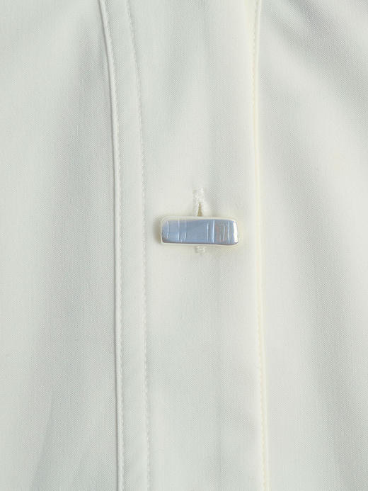 中式禅意！白色 V 领盘扣衬衫女 2025 新款宽松不规则下摆上衣 商品图4