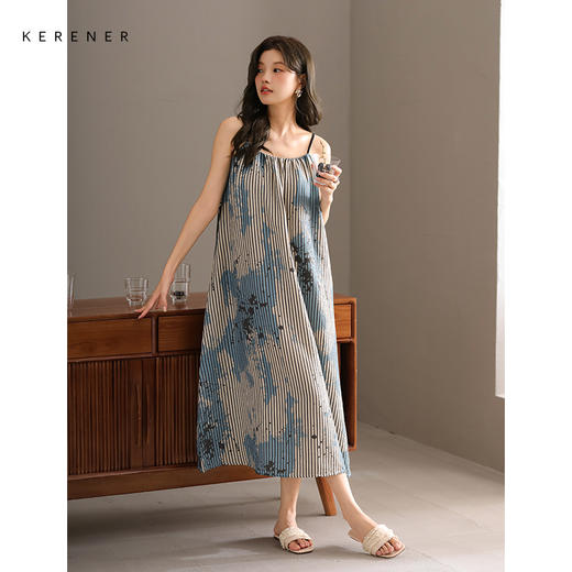 可人儿带bra小众设计泡泡绵女士睡衣夏季少女睡裙可外穿家居服 商品图1