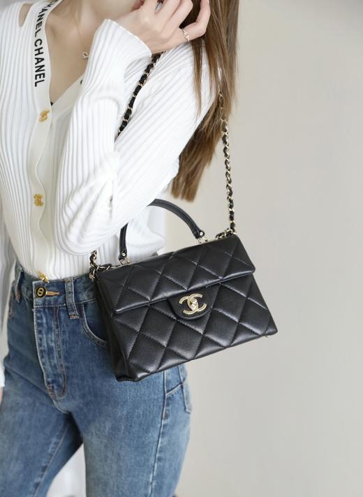 香奈儿  24P 春夏 小球纹Kelly  黑色 小号（LZ） 商品图6