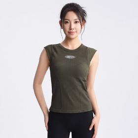 Gymicon能量符号 春夏新款无缝一体织瑜伽服裸感紧身跑步运动背心固定罩杯健身上衣YABX2501