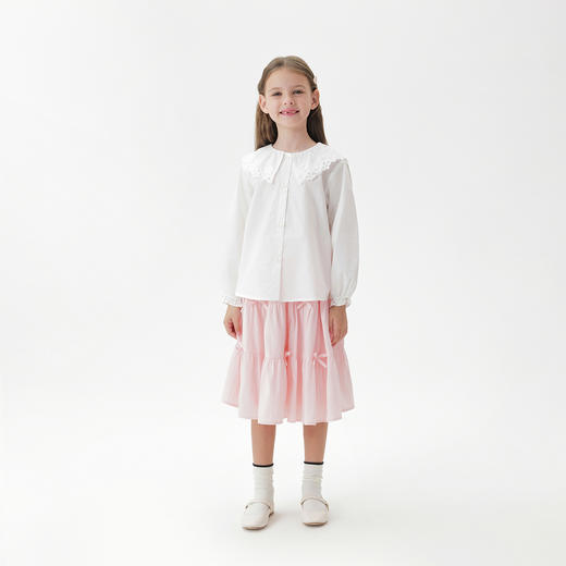 马克珍妮女童立体蝴蝶结半身裙儿童裙子短裙2025年秋装新款551665 商品图2