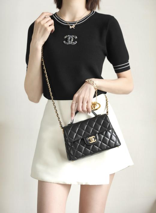 香奈儿 25p春夏 羊皮竖款小号黑色（LZ） 商品图6