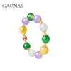 GAONAS镀K金合成锆石手链多宝玲珑中式韵味美紫绿手串 11543SG 商品缩略图1