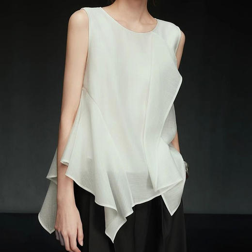 馥迦法式休闲荷叶边高级感无袖背心 商品图1