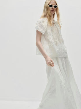 VC｜PF25018 Allie crinkled top [ 衬衫 墨绿 / 白 ]