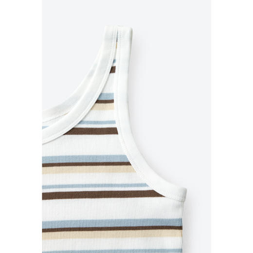 【积分换购不退货】【商场同款】诗凡黎条纹背心2024夏新款流行洋气无袖T恤3F5200611 商品图3