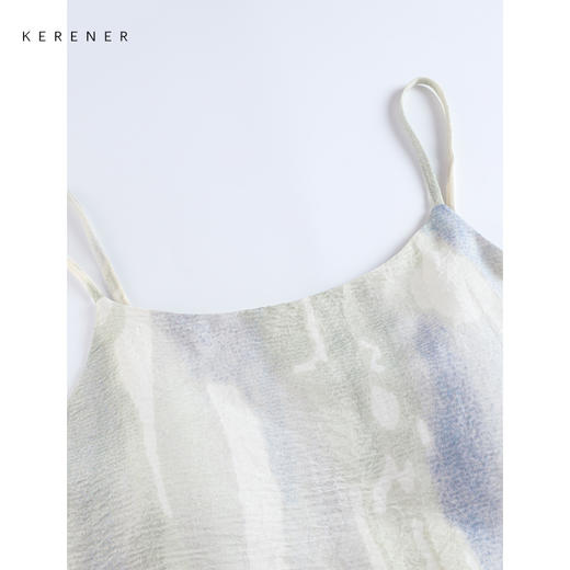 可人儿小众设计泡泡绵夏季女士吊带睡衣时尚可外出家居服套装 商品图1