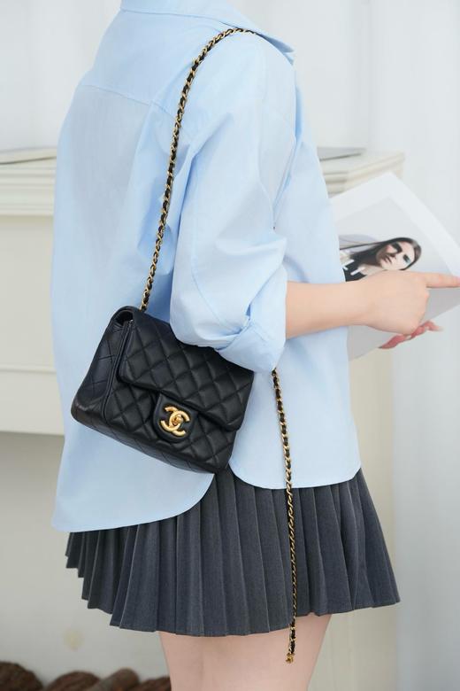 香奈儿 25B 双链条方胖子 黑色小号（MM） 商品图1