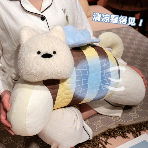 自然醒立体趴趴小狗乳胶腰靠办公室久坐神器护腰靠背垫椅子靠枕沙发孕妇抱枕QYL 商品图4