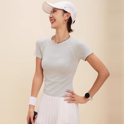Gymicon能量符号 夏季轻薄凉感运动上衣女圆领短款T恤性感修身健身服YASY2518 商品图3