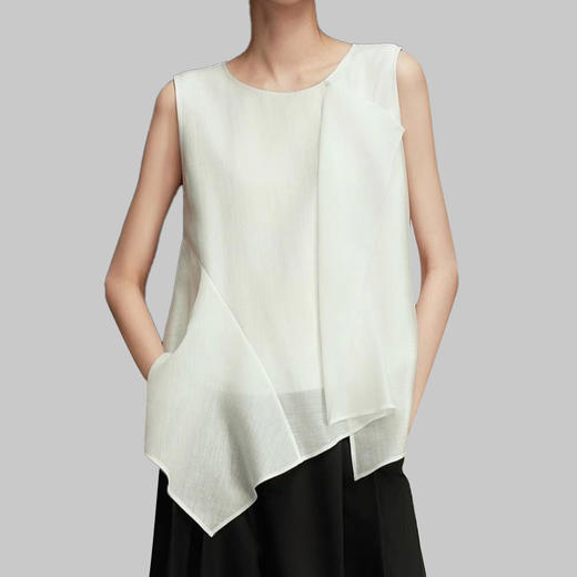 馥迦法式休闲荷叶边高级感无袖背心 商品图8