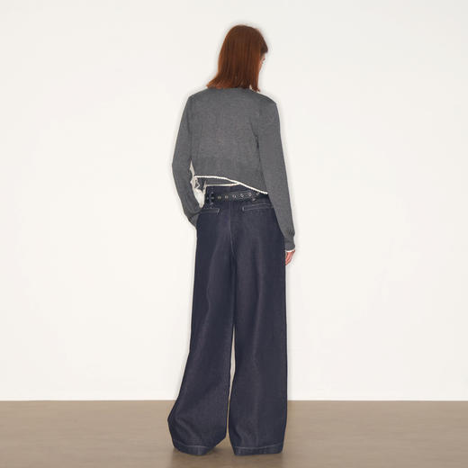 lost in echo2025早秋新款休闲低腰无腰头阔腿显瘦及地直筒牛仔裤 商品图4