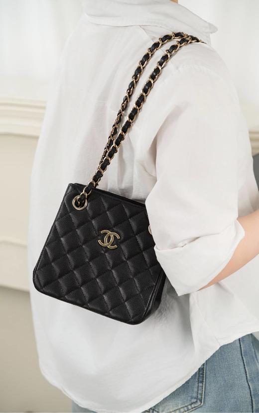 香奈儿 25Cminitote 金色金属品牌微标Logo 亮面粒纹小牛皮（LZ） 商品图2