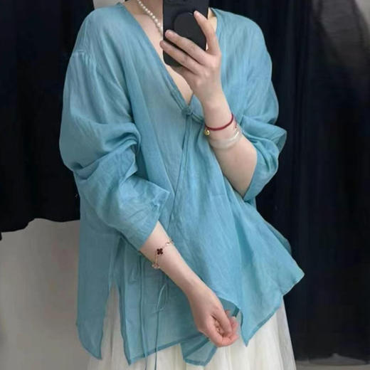 裁缝学苑AQ508盘扣侧系带棉麻茶服纸样女装小衫上衣样板图纸 商品图2