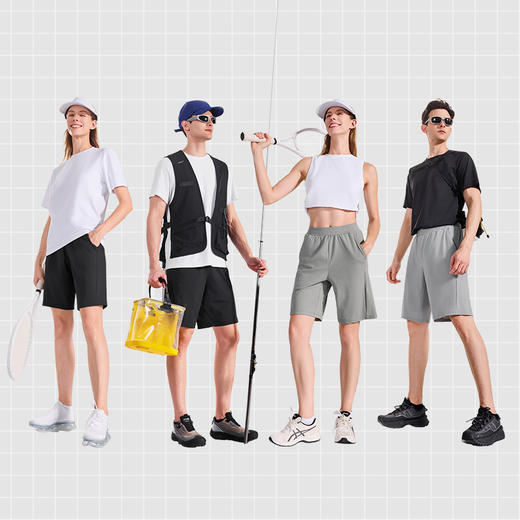 【高效吸湿 吸汗快 蒸发快】素湃暴冰短裤BS3547  寒水石原纱凉感降温 立体多微孔 强化透气 商品图2