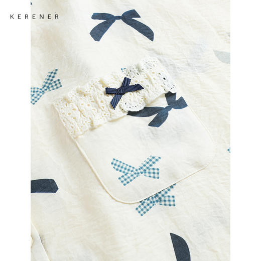 可人儿小众设计师新款女士睡衣夏季短袖可外出家居服三件套 商品图3