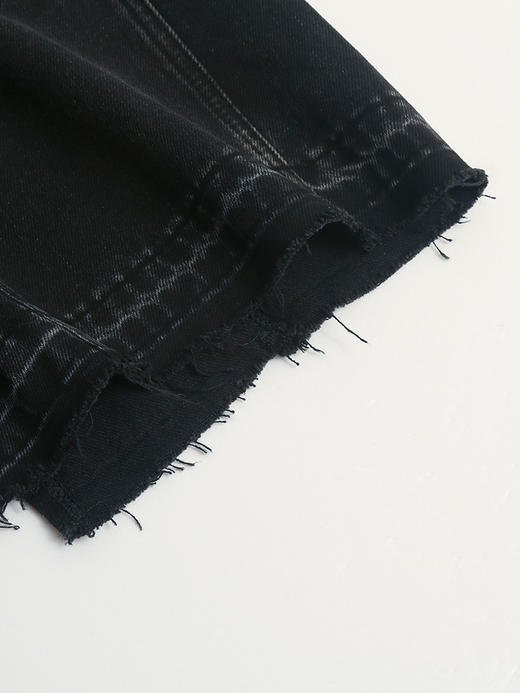 黑色牛仔半身裙女 2025 新款高腰中长款 不规则拼接设计感裙子 商品图4