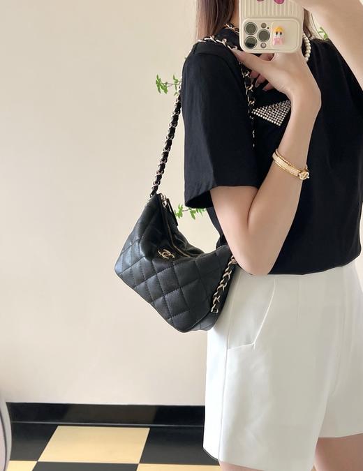 香奈儿 24P春夏 Hoho饺子腋下包 黑色小号（LZ） 商品图1