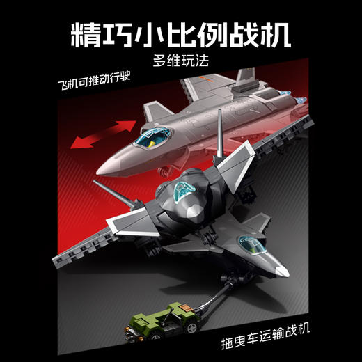 森宝积木歼20隐形战斗机国产军事飞机模型拼装玩具拼搭积木收藏男 商品图3
