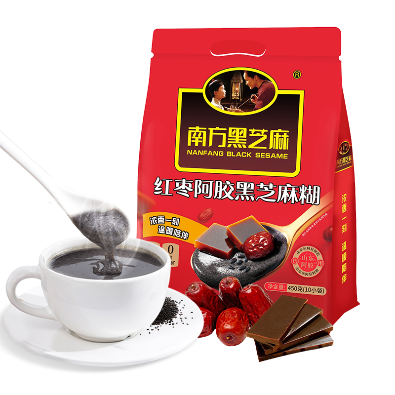 【品牌直营】南方黑芝麻红枣阿胶黑芝麻糊450g