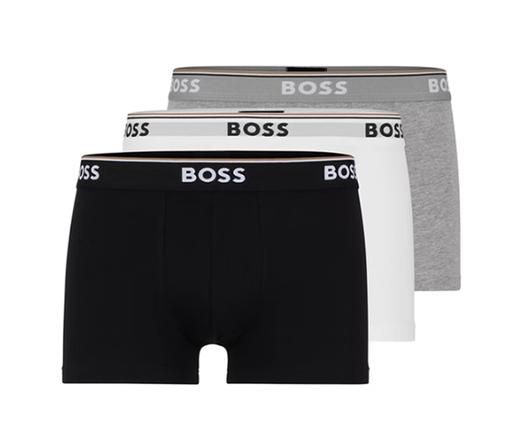 HUGO BOSS 雨果博斯 2025春夏新品 男士字母徽标弹力平角内裤 3件装 50475274 商品图2