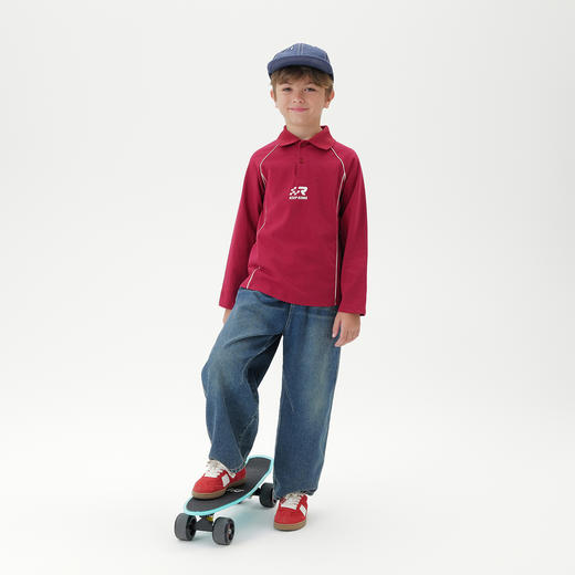 马克珍妮男女童复古百搭牛仔香蕉裤儿童裤子2025年秋装新款551385 商品图3