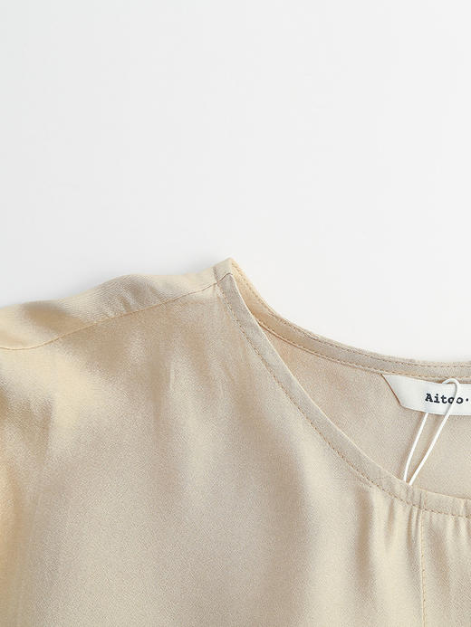 高级感拉满～香槟色天丝衬衫 立领灯笼袖 轻薄透气上衣女 商品图2