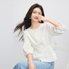 【07/23新品】熙世界浮雕绣花七分袖白衬衫女夏秋法式独特设计收腰显瘦纯棉上衣 商品缩略图4