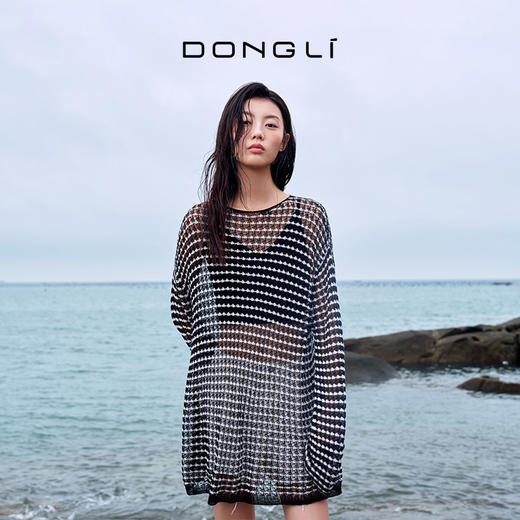 东黎 • 温柔的海风 桑蚕丝山羊绒女士春夏圆领套衫 5338 商品图1