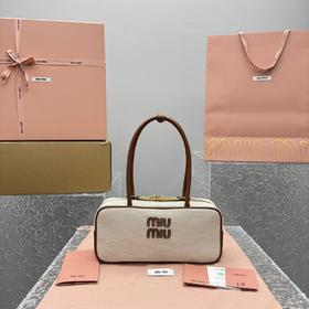 缪缪 25ss  新款帆布保龄球包（LZ*MM）