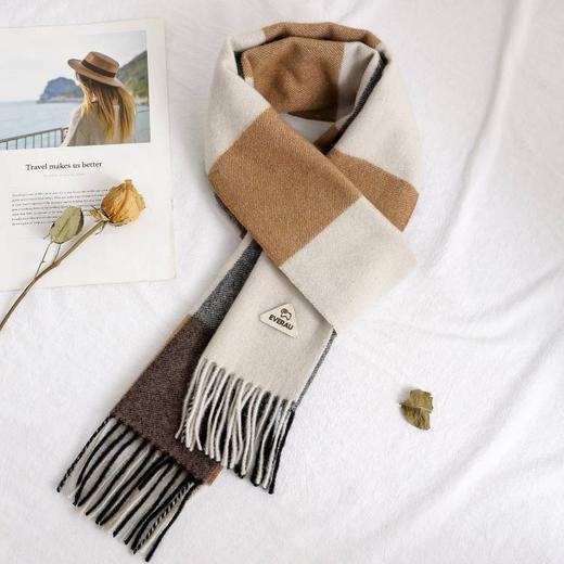 【澳洲品牌】EVERAU苏格兰格纹拼接设计羊毛围巾EA8001 商品图6