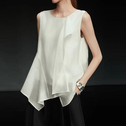馥迦法式休闲荷叶边高级感无袖背心 商品图3