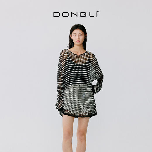 东黎 • 温柔的海风 桑蚕丝山羊绒女士春夏圆领套衫 5338 商品图2