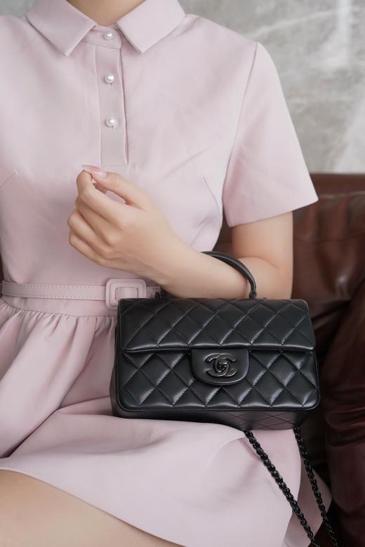 香奈儿 24A 手柄款CF Mini 全黑So Black斜挎包（LZ） 商品图2