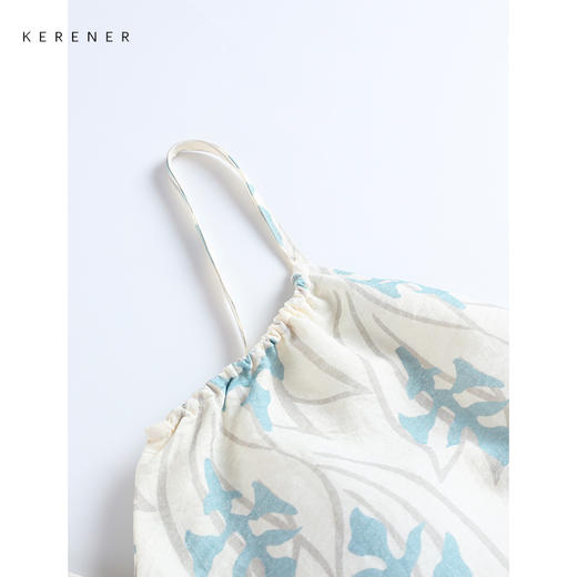 可人儿小众设计新款泡泡绵夏季女士吊带睡衣时尚可外出家居服套装 商品图2