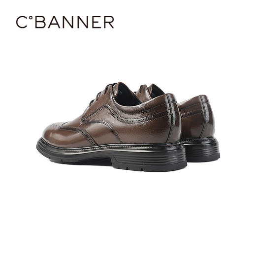 千百度秋季商务正装高级德比鞋经典布洛克雕花男鞋A25401122 商品图3