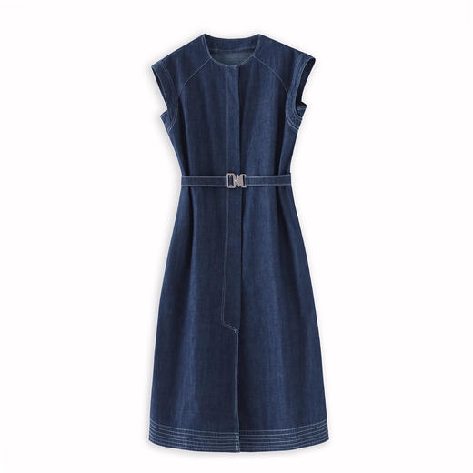 「高货wl」全新升级【铂金会员358/天猫479/差价121】(65549)洛诗琳气质休闲牛仔连衣裙2025夏季新款收腰显瘦裙子女 商品图4