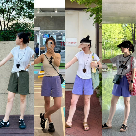 松弛夏日｜速干-松紧腰显瘦显腿直短裤 商品图2