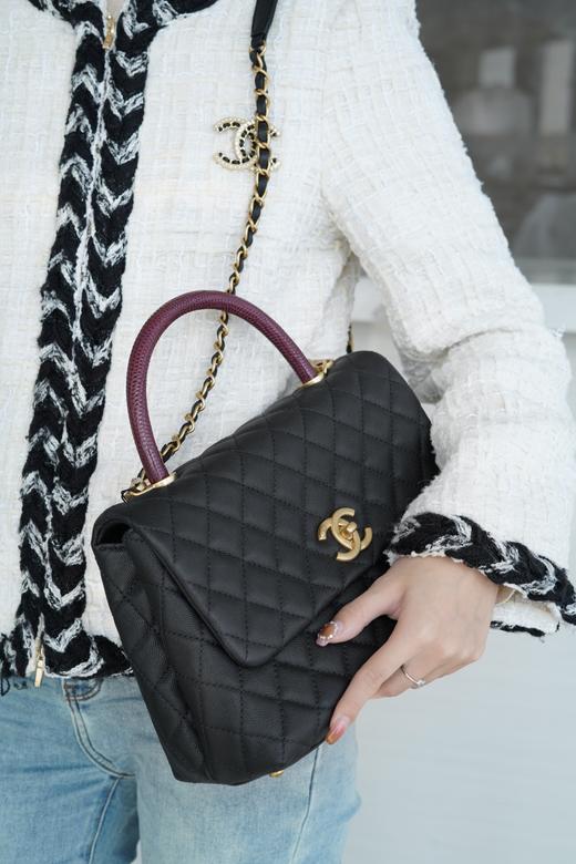 香奈儿-COCO Handle 蜥蜴手柄 原厂皮 黑色小/大号（LZ*MM） 商品图5