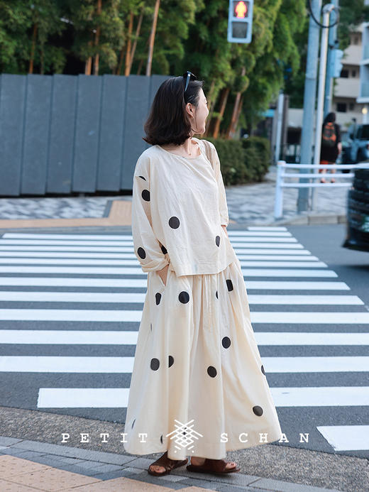 PETIT SCHAN小闪 CLO#865 Less boba 珍珠少放一点 一千零一夜系列法式纯棉波点小衫 商品图4