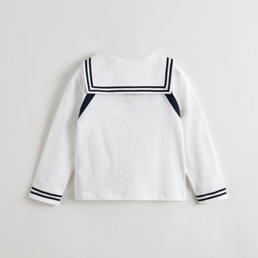 马克珍妮女童海军学院长袖T恤 儿童薄卫衣2025年秋装新款551209 商品图2