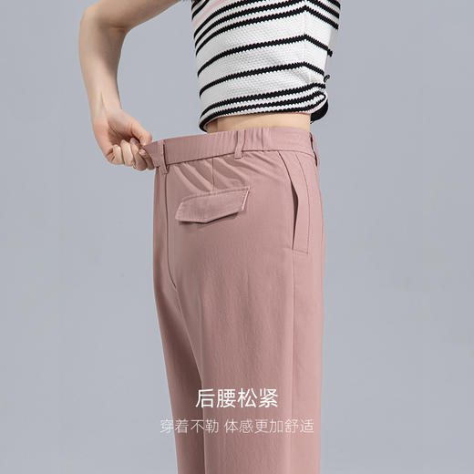 「高货xg」全新升级【铂金会员192/天猫259/差价67】(74536)洛诗琳夏季薄款休闲直筒裤2025夏季高腰显瘦宽松九分裤 商品图3